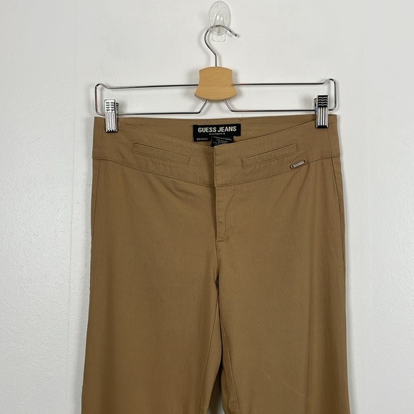 Guess Jeans Stretch Pants Womens 26 Flare Leg Cuff Hem No Pocket Brown Pants - Picture 3 of 7